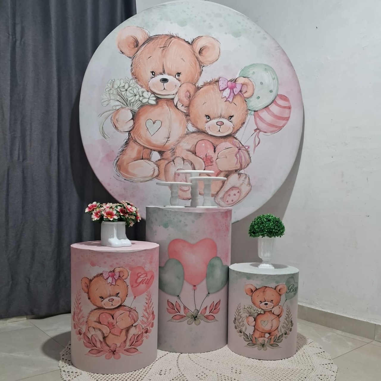 Chá Revelação Rosa E Verde  - JC DECORAÇÕES