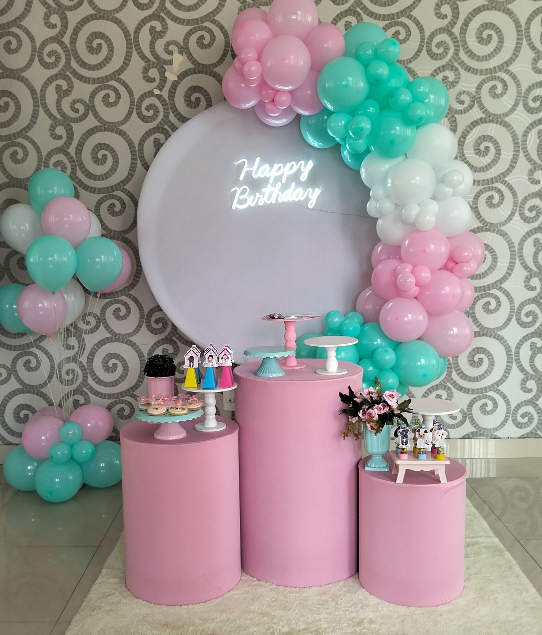 Rosa E Verde Água  - JC DECORAÇÕES