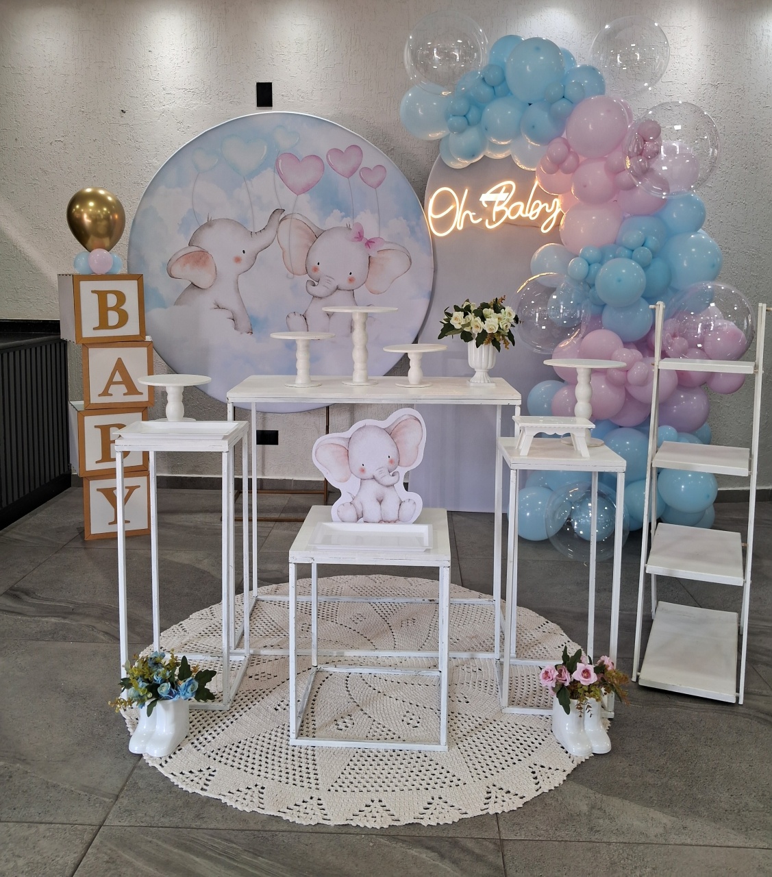 Chá Revelação Elefantinhos - JC DECORAÇÕES