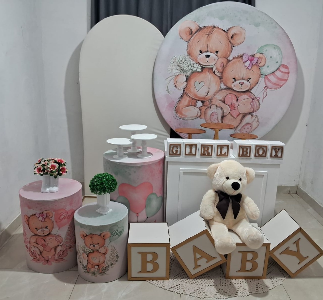Chá Revelação Rosa E Verde - JC DECORAÇÕES