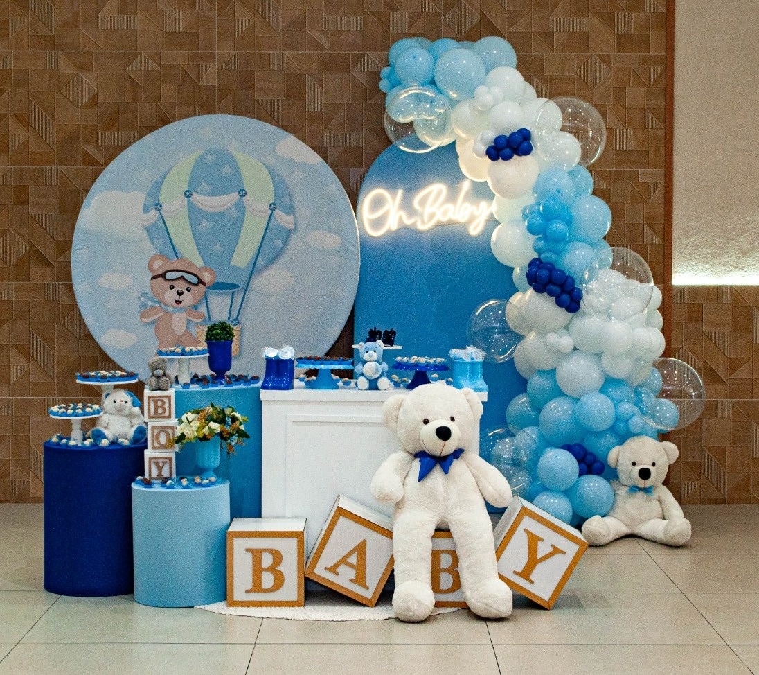 Chá de Bebê Azul - JC DECORAÇÕES