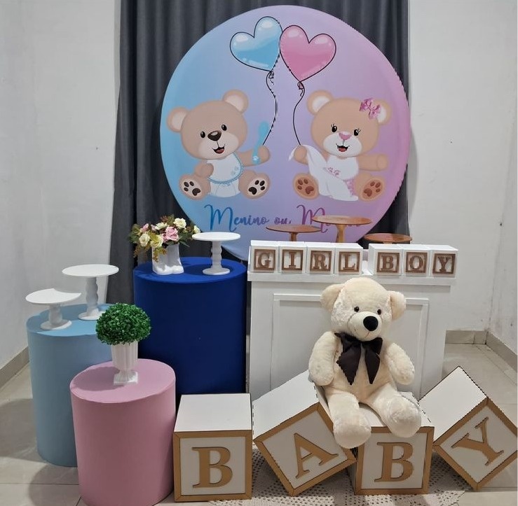 Chá Revelação Ursinhos Rosa E Azul - JC DECORAÇÕES