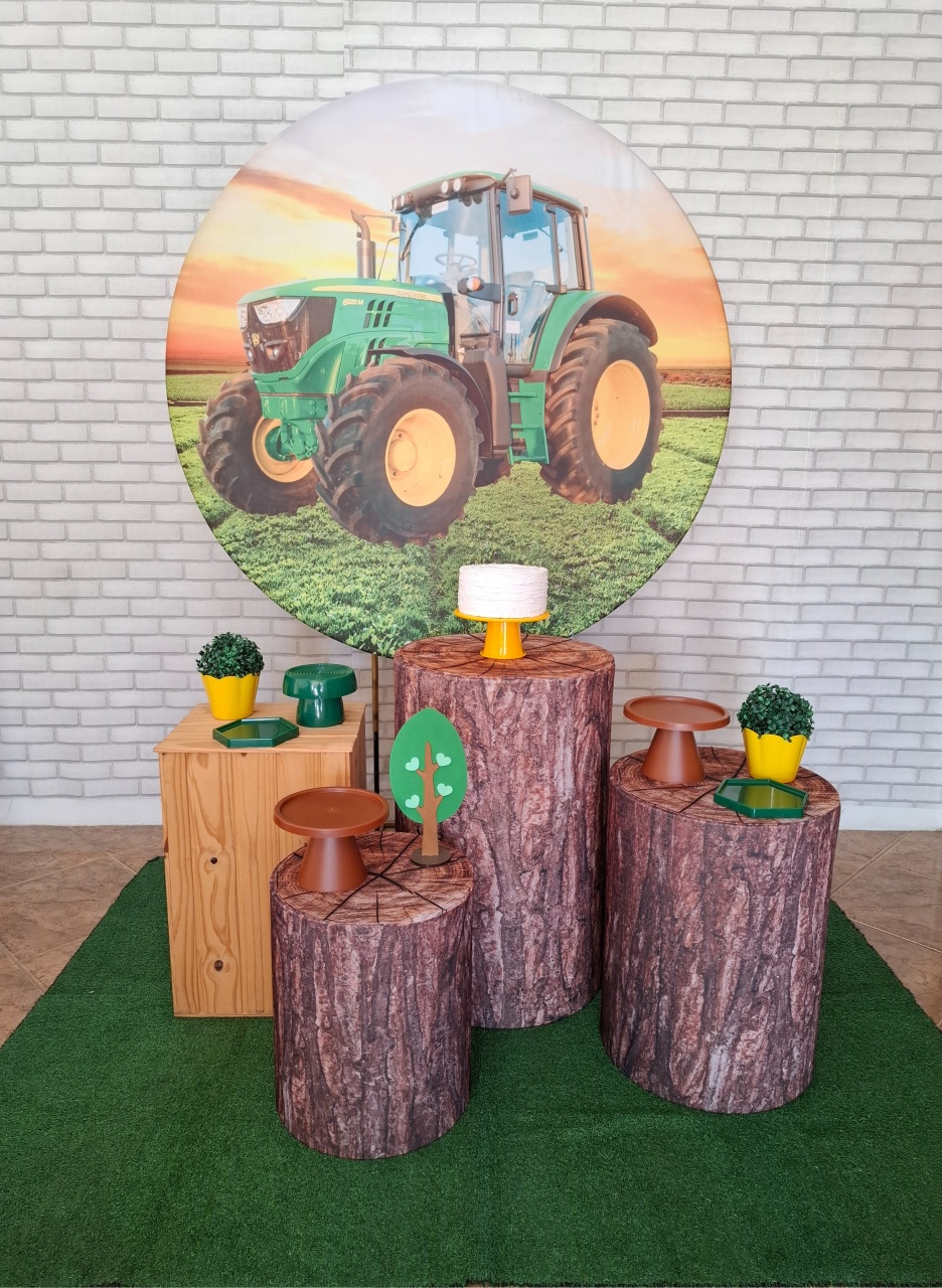 Trator Verde Kit Prata - Quel festas ateliê