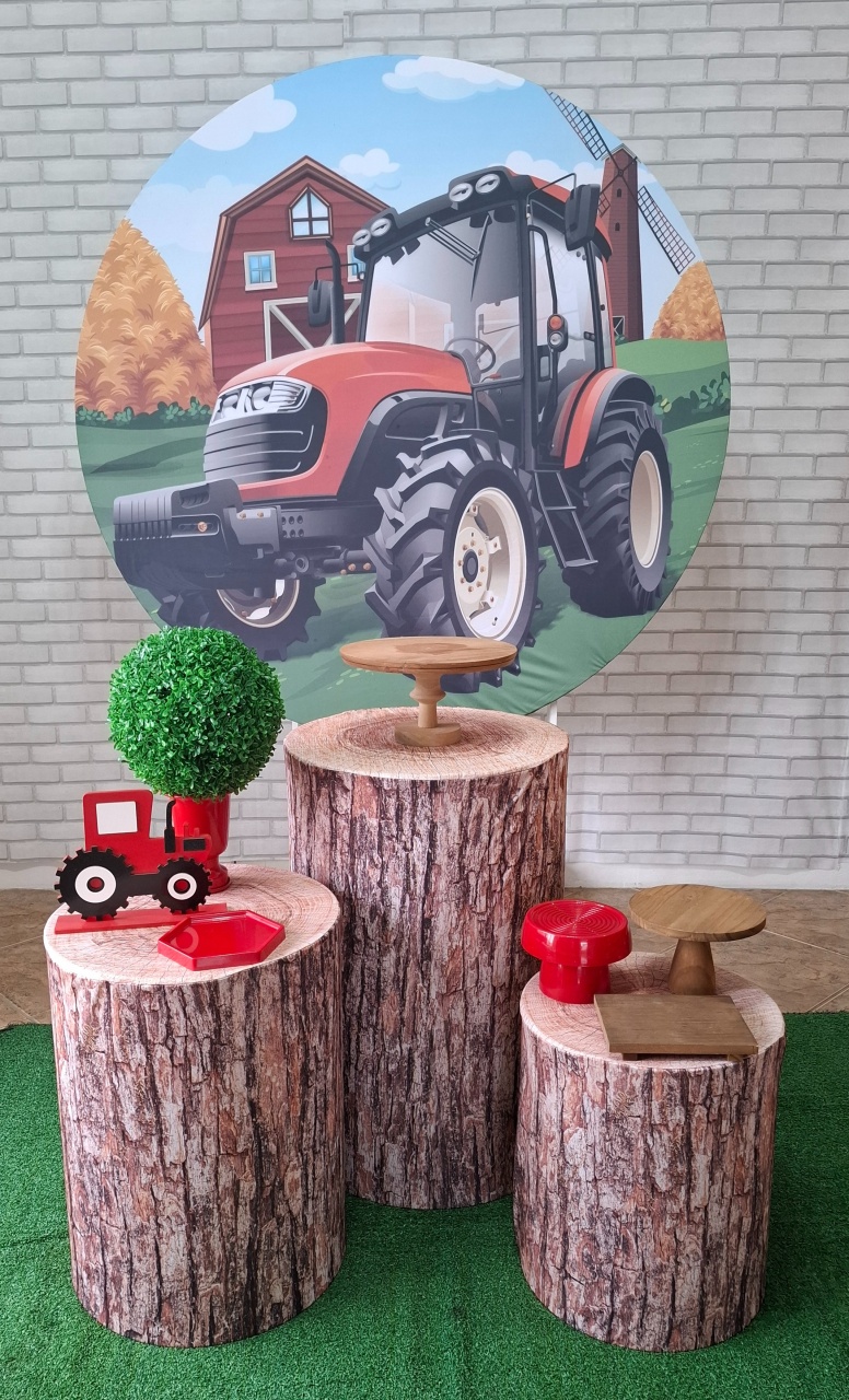 Trator Vermelho Kit Bronze  - Quel festas ateliê