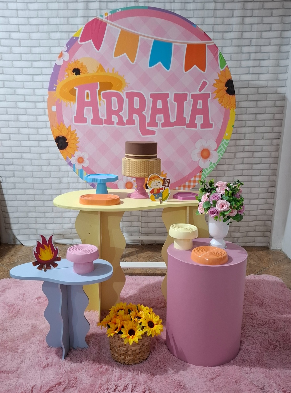 Arraiá Rosa Kit Prata - Quel festas ateliê