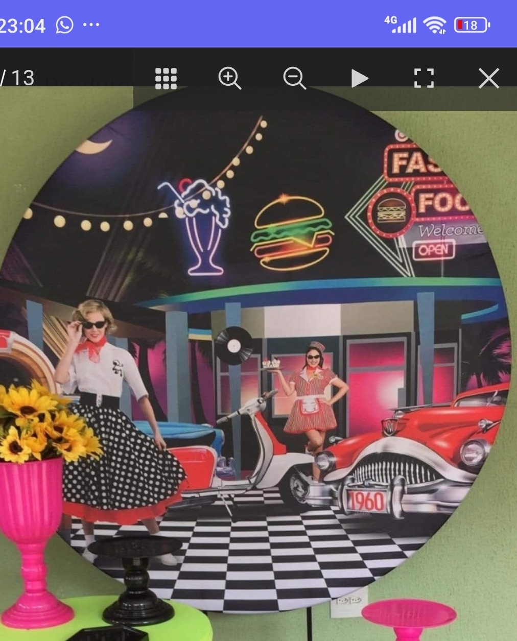 Painel Sublimado Anos 60 - Kecafestas 