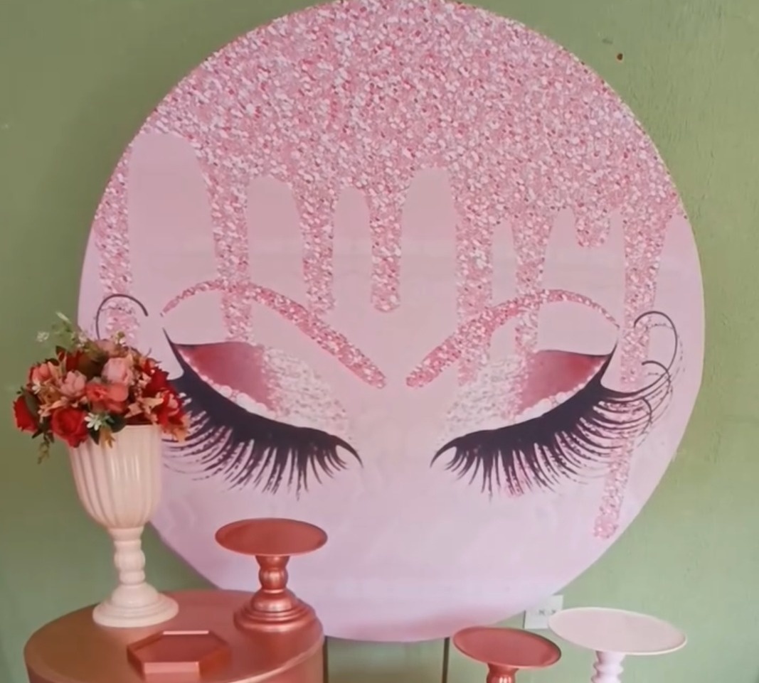 Painel Sublimado Maquiagem  - Kecafestas 