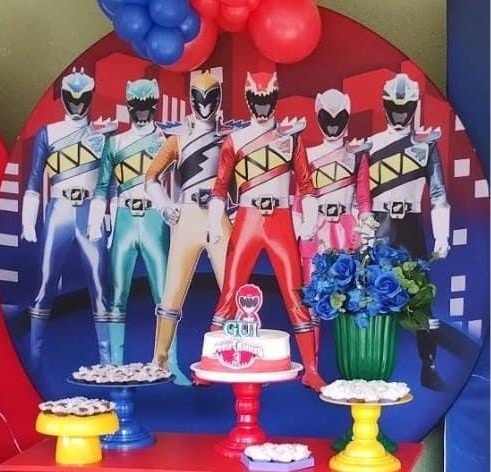 Painel Sublimado Power Rangers  - Kecafestas 