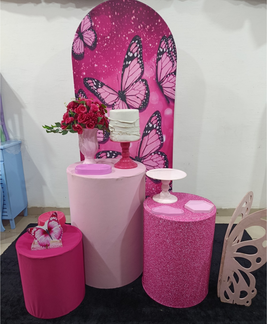 Kit Borboleta Rosa Romano Basic - Kecafestas 