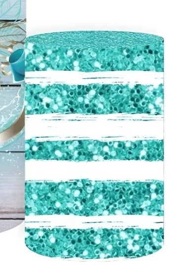 Capa Para Cilindro Floral Azul  P - Kecafestas 