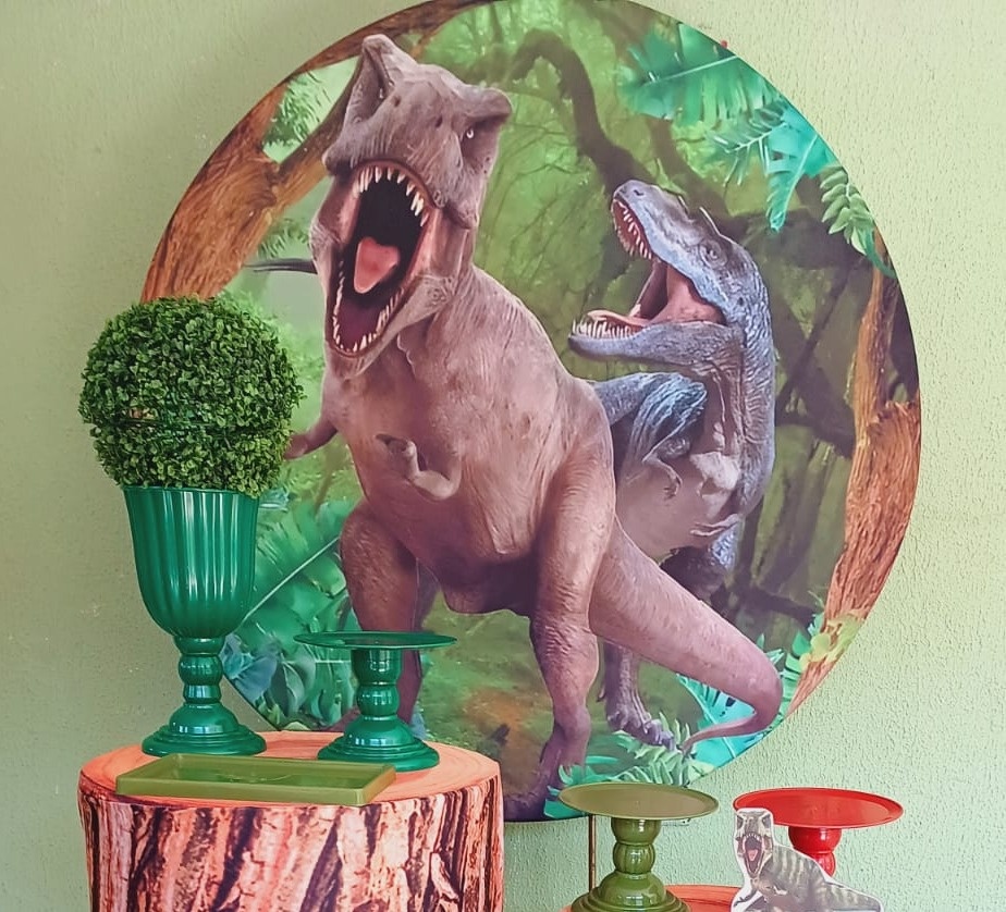 Painel Sublimado Dinossauro  - Kecafestas 