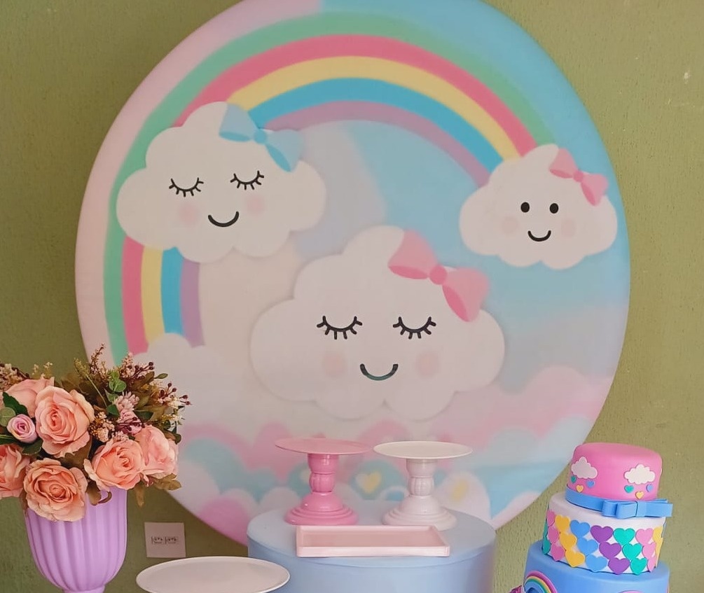 Painel Sublimado Chuva de Bençãos  - Kecafestas 