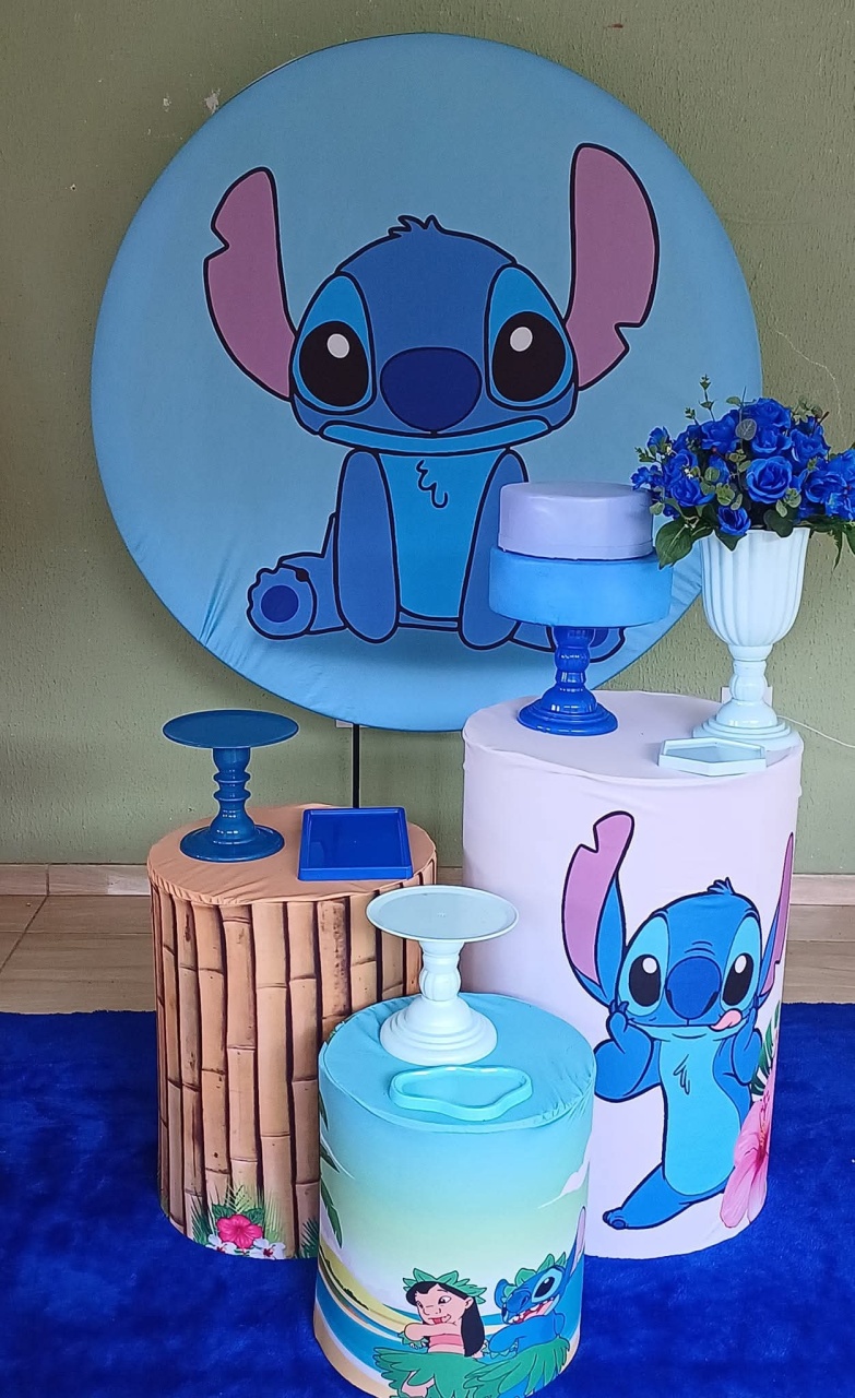 Kit Stitch Azul  Simples  - Kecafestas 
