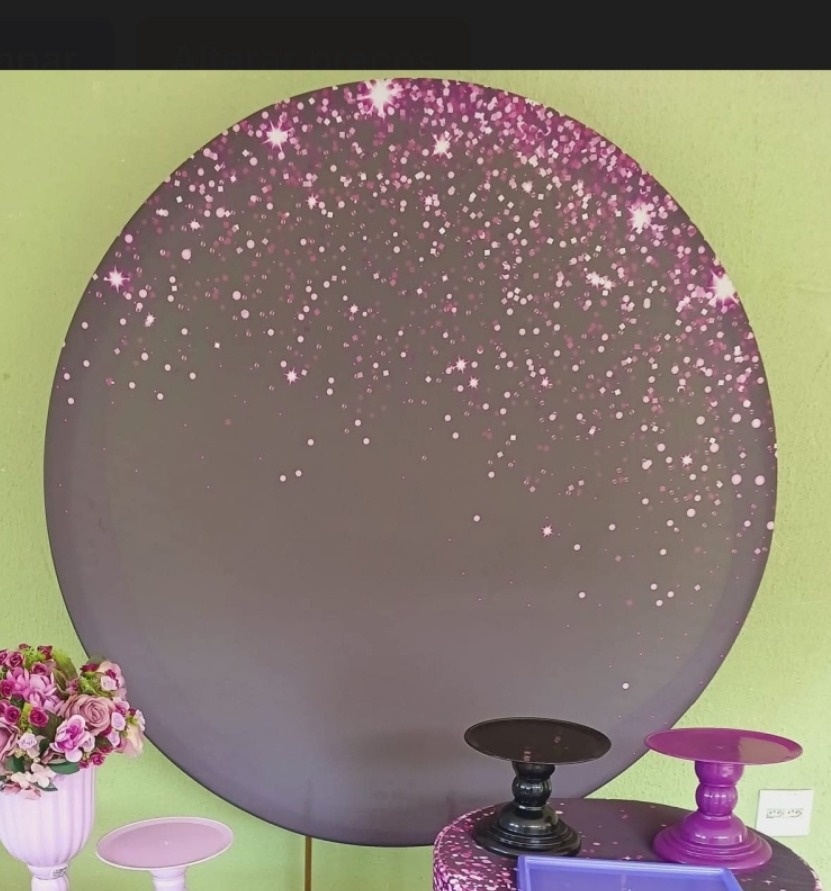 Painel Sublimado Glitter Lilás  - Kecafestas 