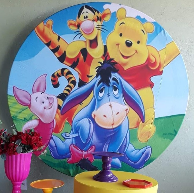 Painel Sublimado Ursinho Pooh  - Kecafestas 