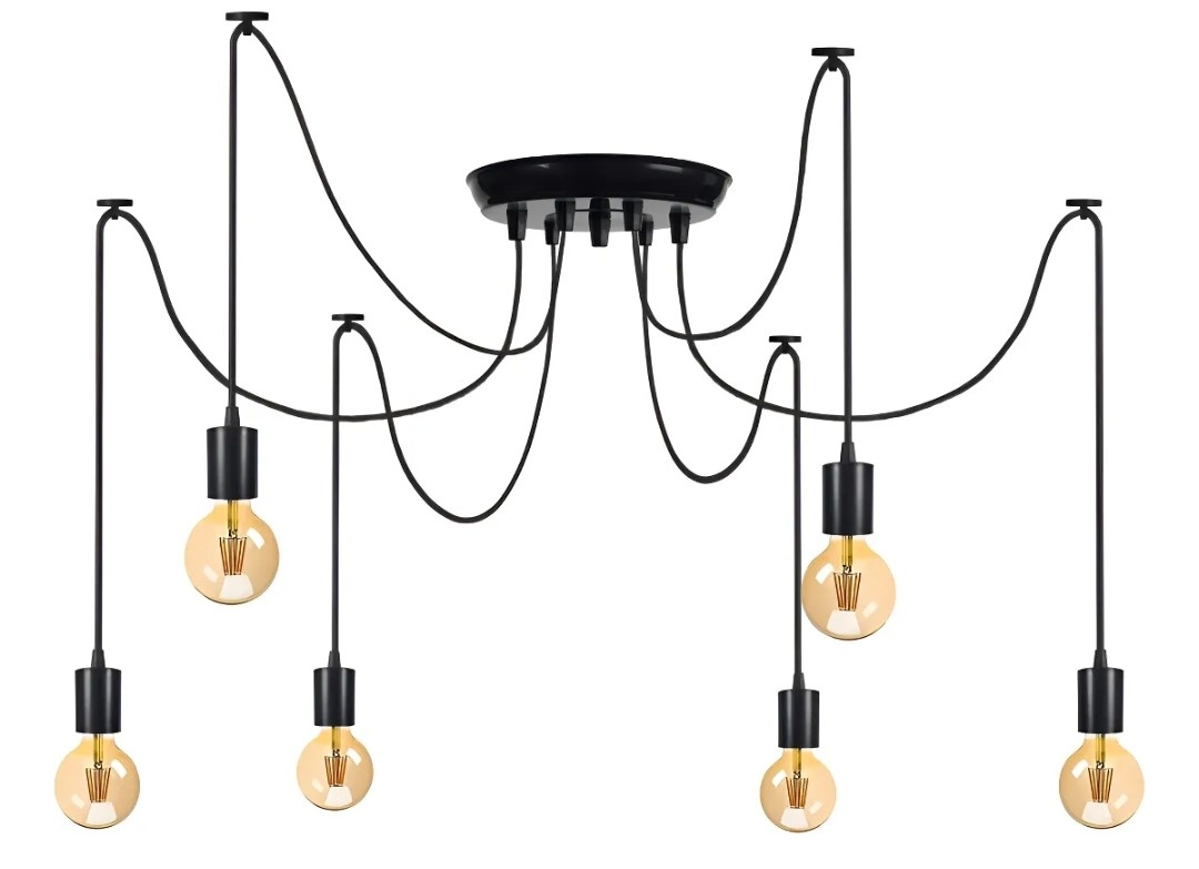 Luminária Com 6 Lâmpadas Retrô Para Decoração  - Kecafestas 