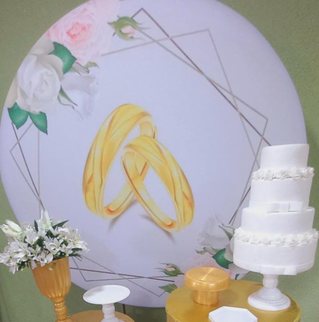 Painel Sublimado Casamento - Kecafestas 