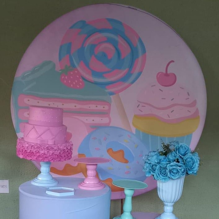 Painel Sublimado Doces - Kecafestas 