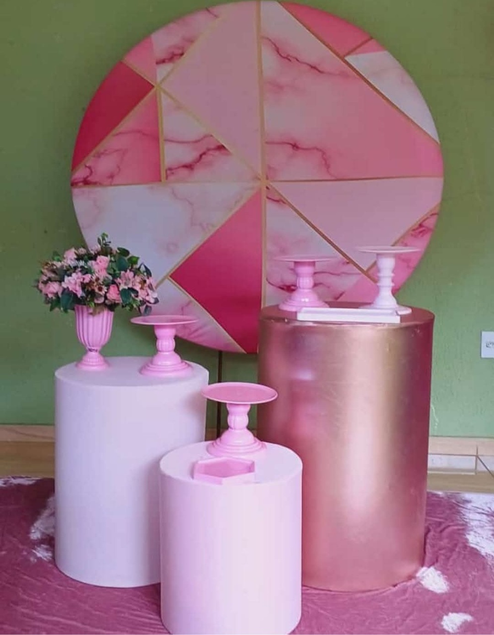 Kit Geométrico Rosa Basic    - Kecafestas 
