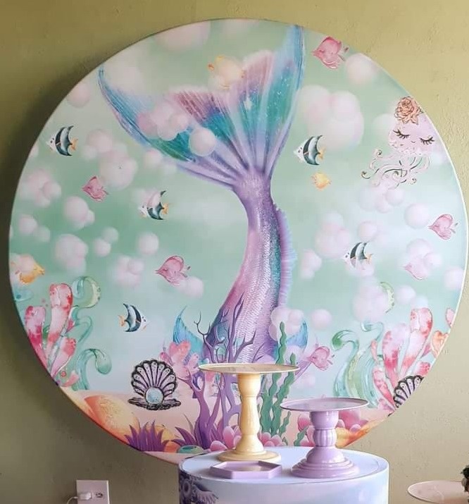 Painel Sublimado Sereia - Kecafestas 