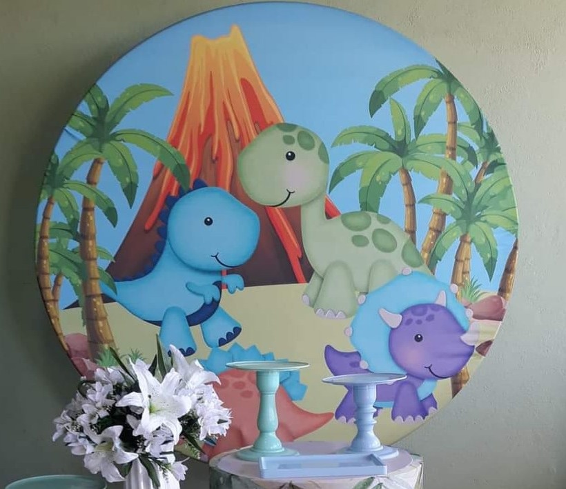 Painel Sublimado Dinossauro Baby  - Kecafestas 