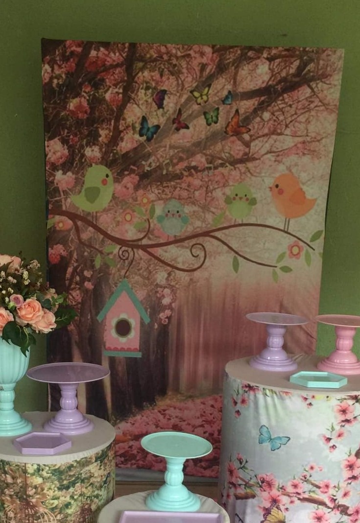 Painel Sublimado Jardim Encantado Lateral  - Kecafestas 