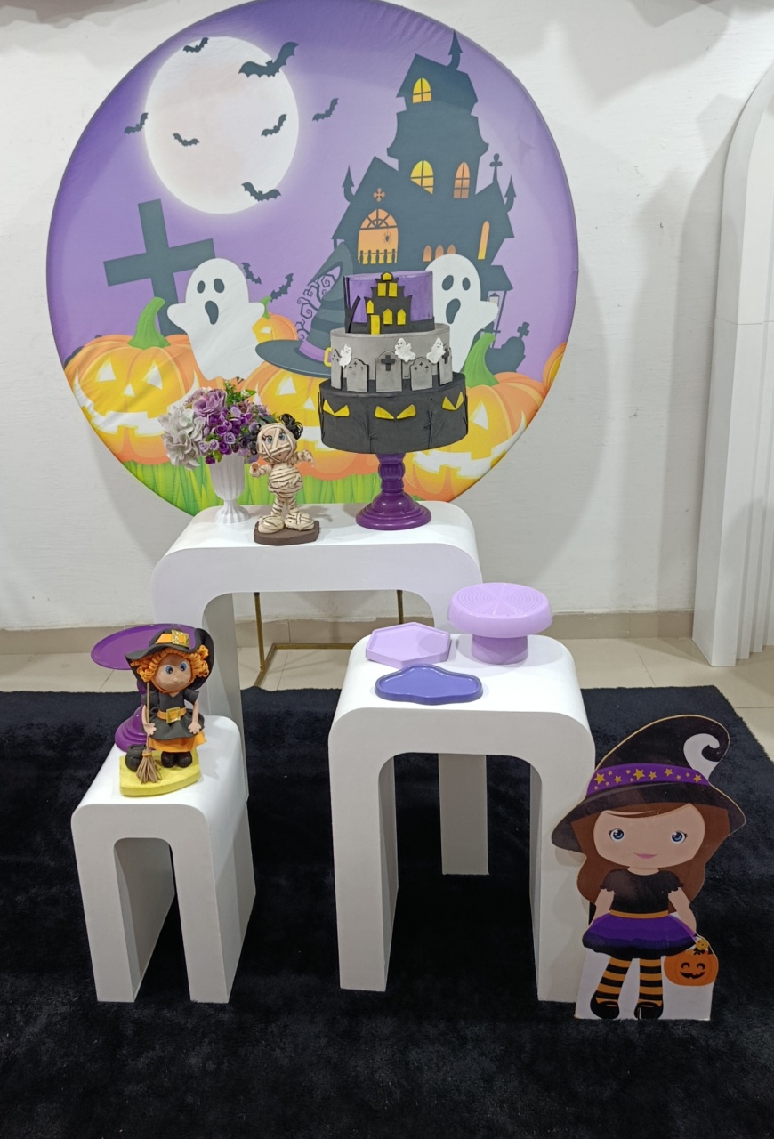 Kit Halloween Menina Mesa U - Kecafestas 