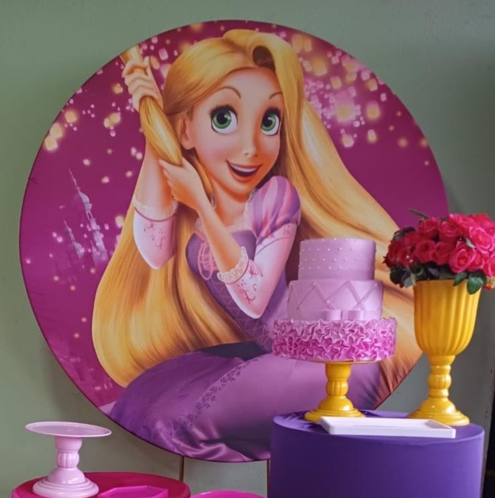 Painel Sublimado Rapunzel  - Kecafestas 