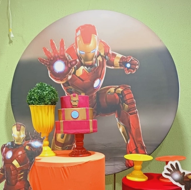 Painel Sublimado Homem de Ferro  - Kecafestas 