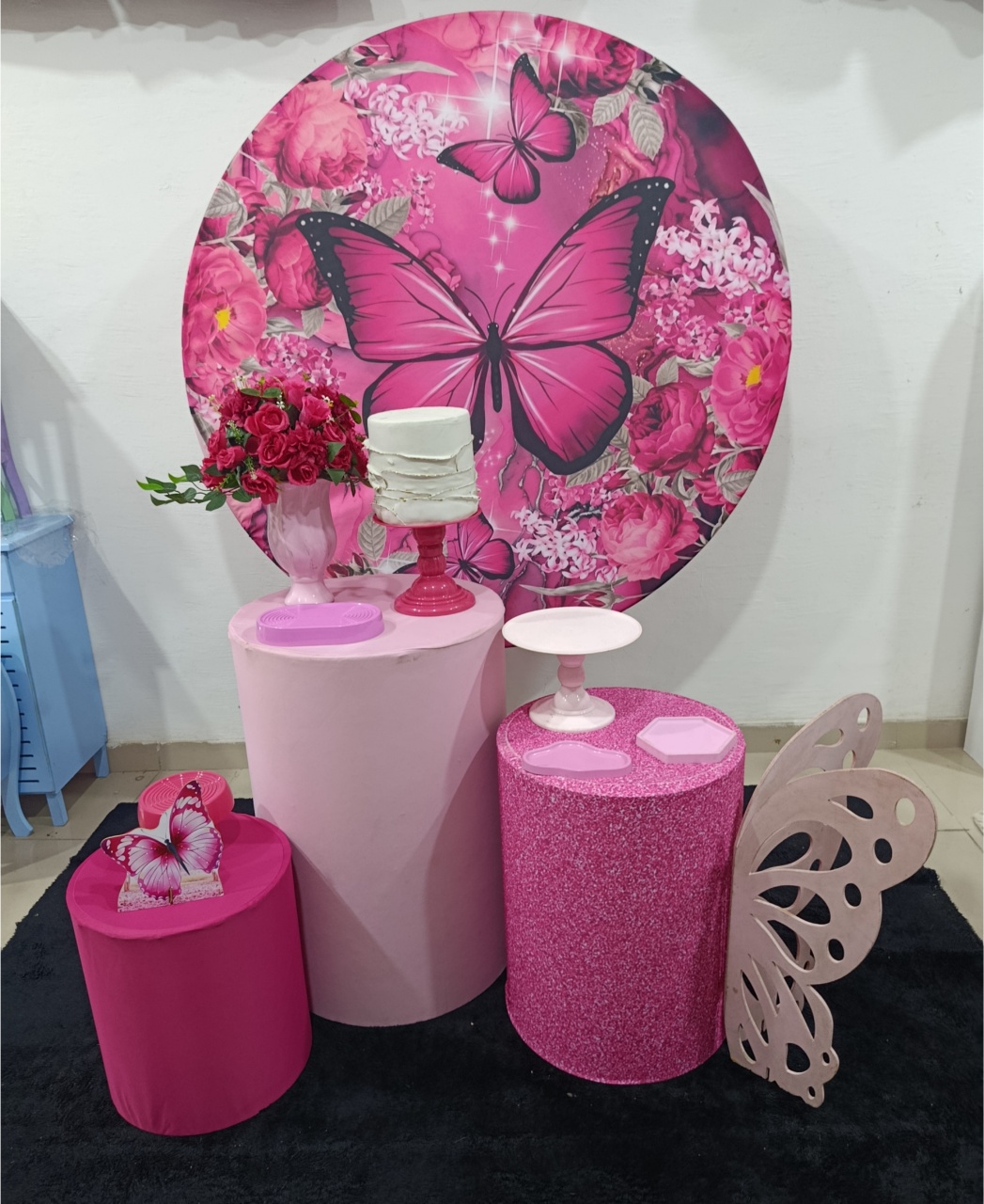 Kit Borboleta Rosa Basic - Kecafestas 