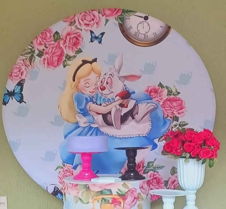Painel Sublimado Alice No País das Maravilhas  - Kecafestas 