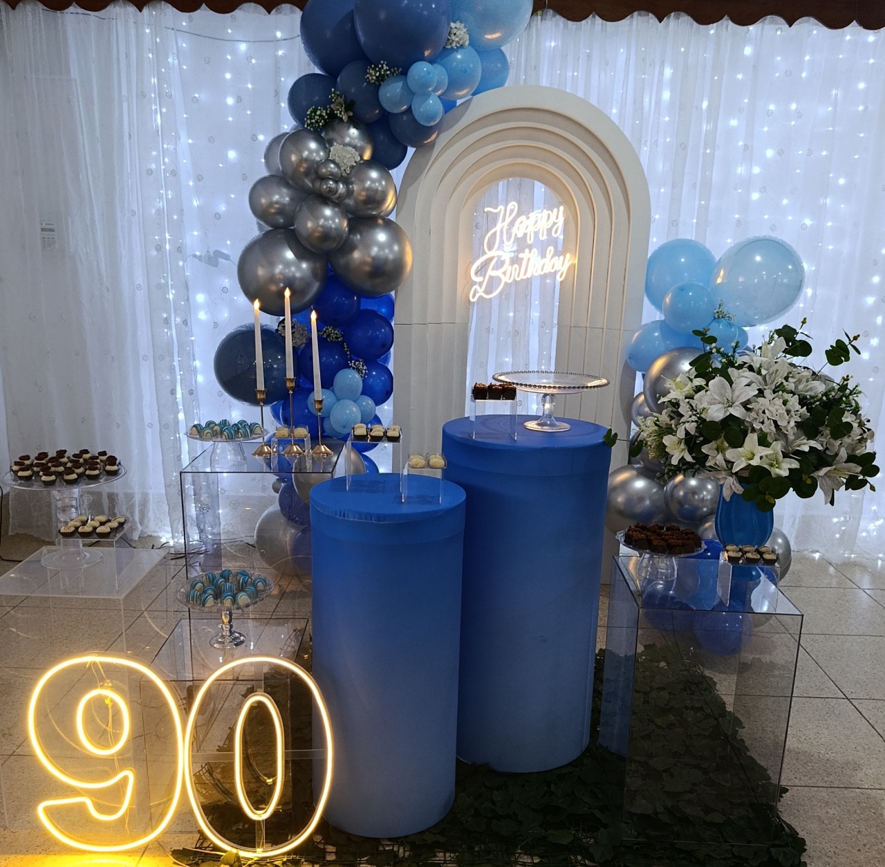 Decoração Montada Degradê Azul - Kecafestas 