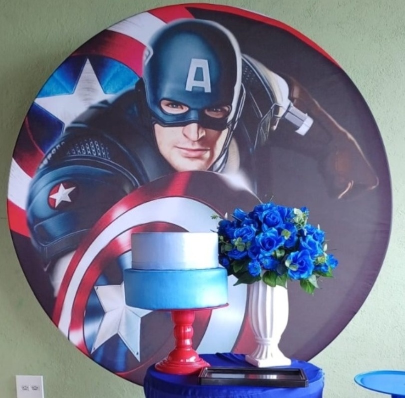 Painel Sublimado Capitão América  - Kecafestas 