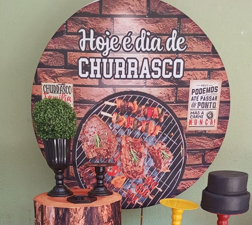 Painel Sublimado Churrasco   - Kecafestas 