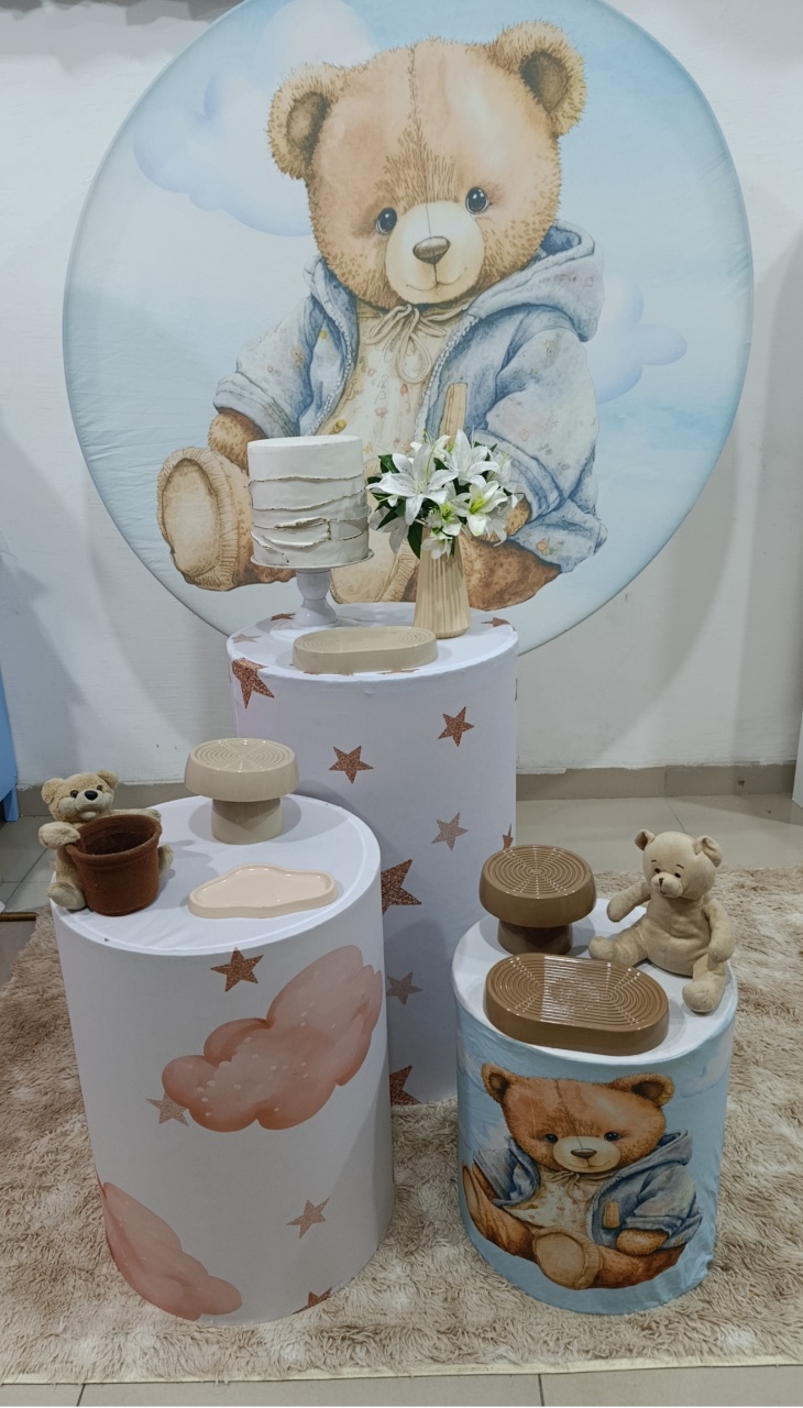 Kit Ursinho Com Moleton Azul - Kecafestas 