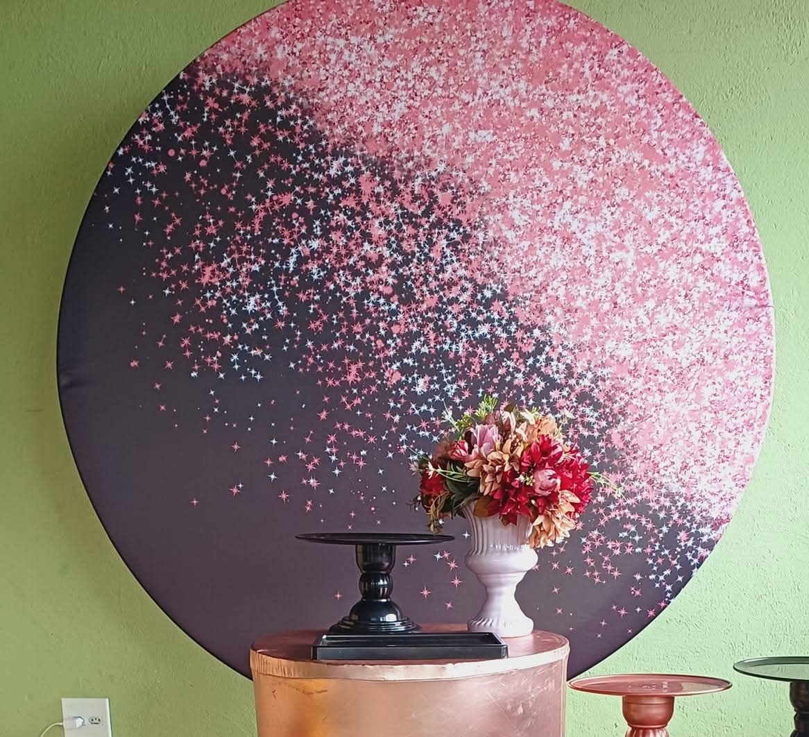 Painel Sublimado Glitter Rosê Com Preto - Kecafestas 