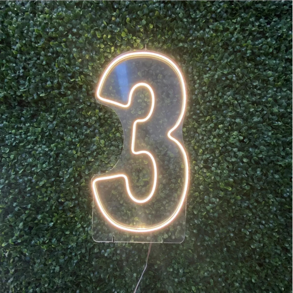 Número 3 Led de 50 Cm Luz Quente - Kecafestas 