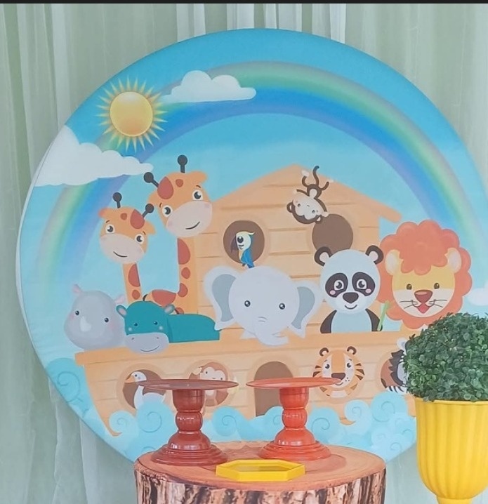 Painel Sublimado Arca de Noé  - Kecafestas 