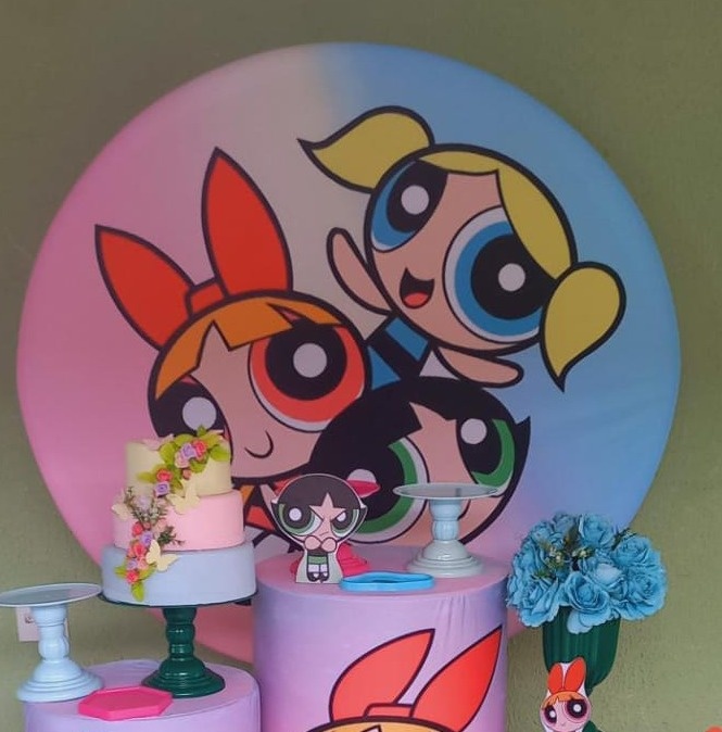 Painel Sublimado Meninas Super Poderosas  - Kecafestas 