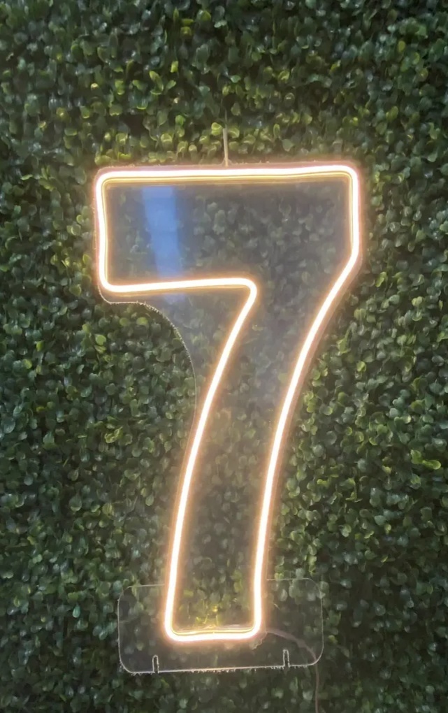 Número 7 Led de 50 Cm Luz Quente - Kecafestas 