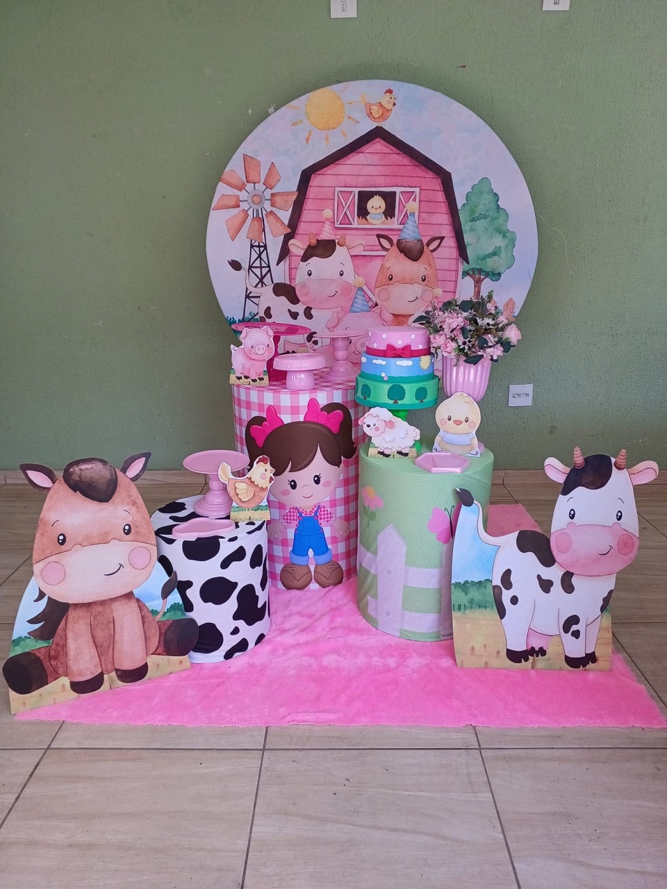 Kit Fazendinha Rosa Basic - Kecafestas 