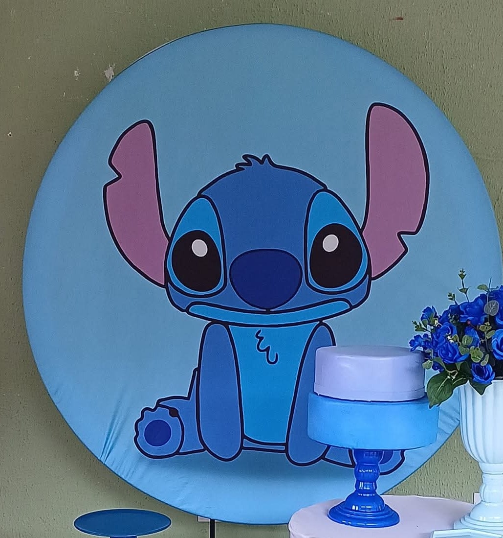 Painel Sublimado Stitch Azul  - Kecafestas 