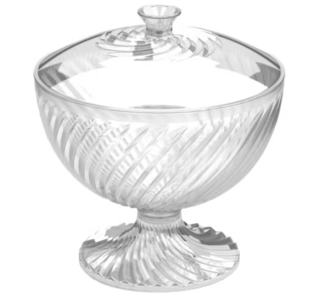 Bombonie Transparente Com Tampa  Lapidada  (Cópia) - Kecafestas 