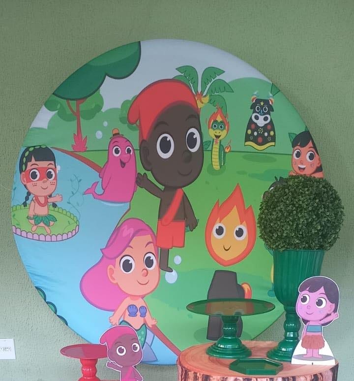 Painel Sublimado Turma Do Folclore  - Kecafestas 