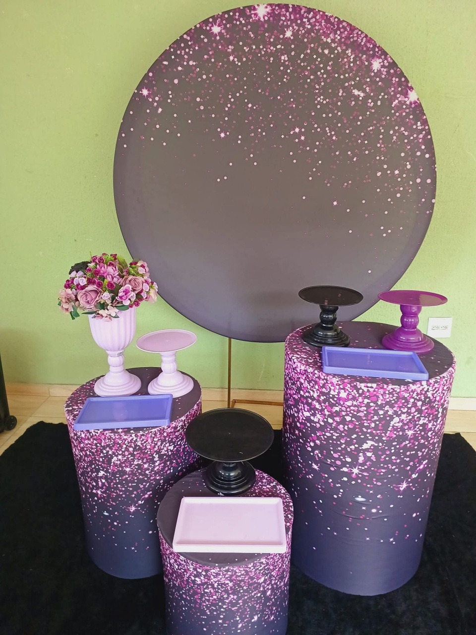 Kit Glitter Lilás L Com Preto Basic  - Kecafestas 