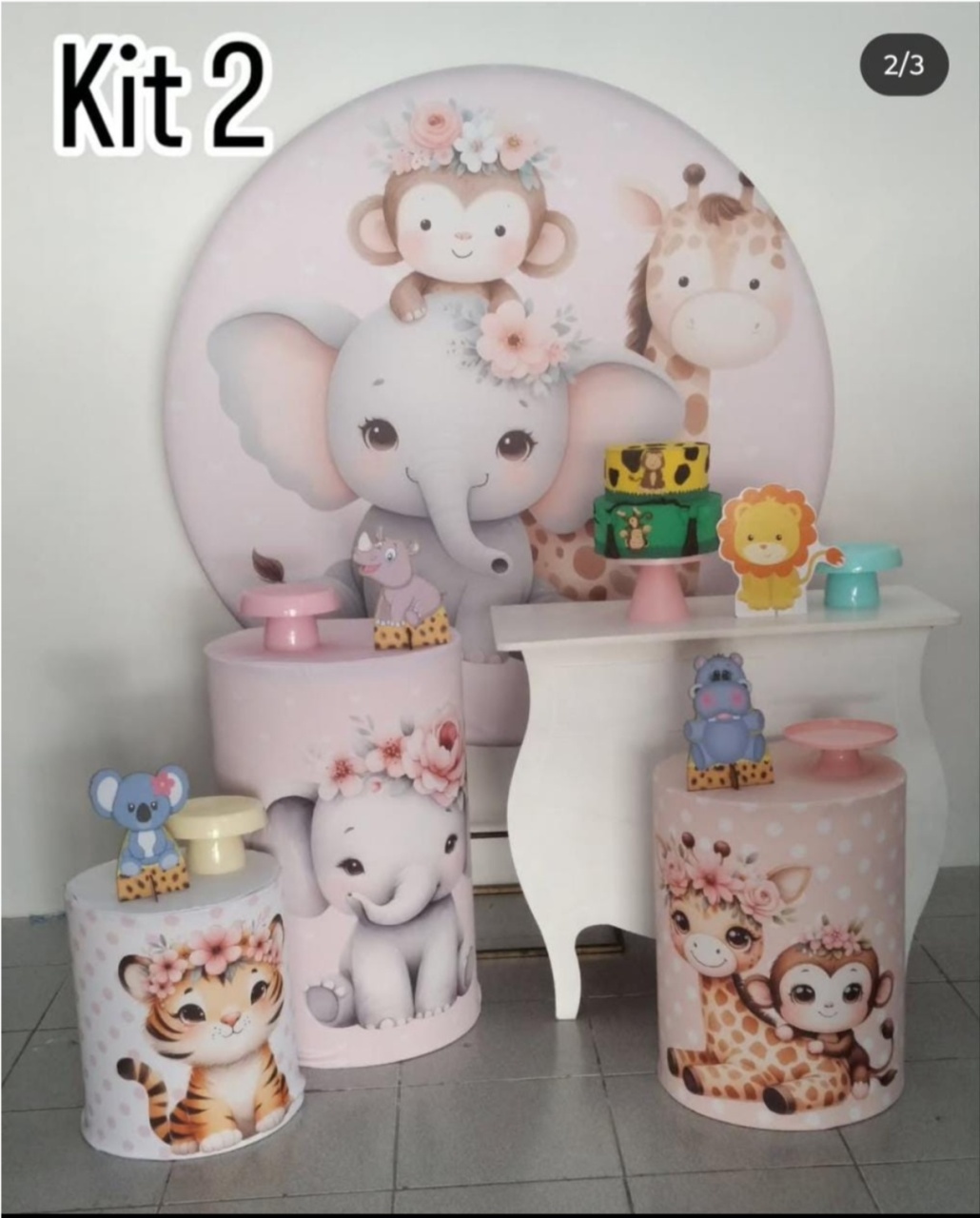 Safari Rosa Kit 2 - Dcoração de mãe 