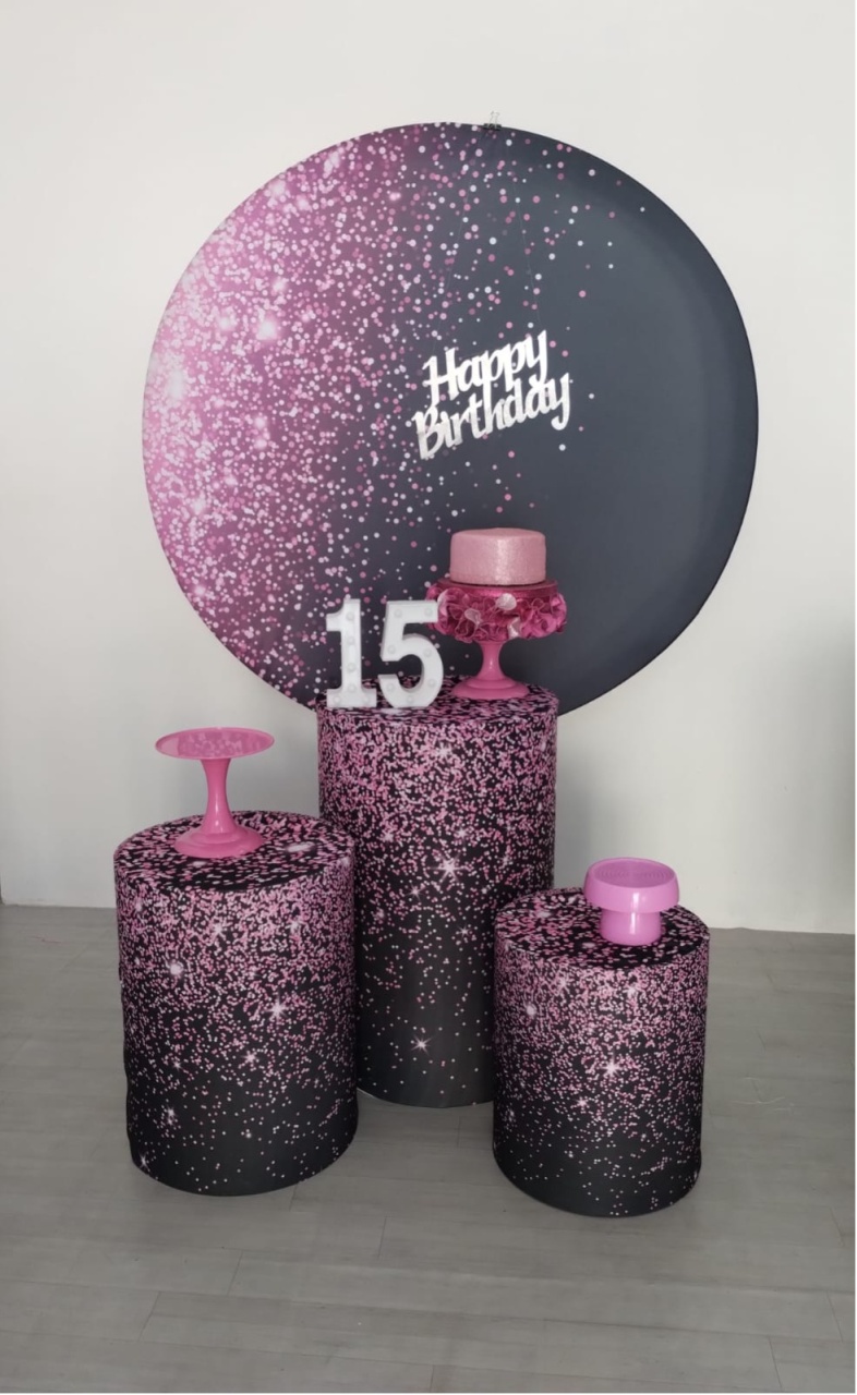 15 Anos Preto E Pink  Kit 3 - Dcoração de mãe 