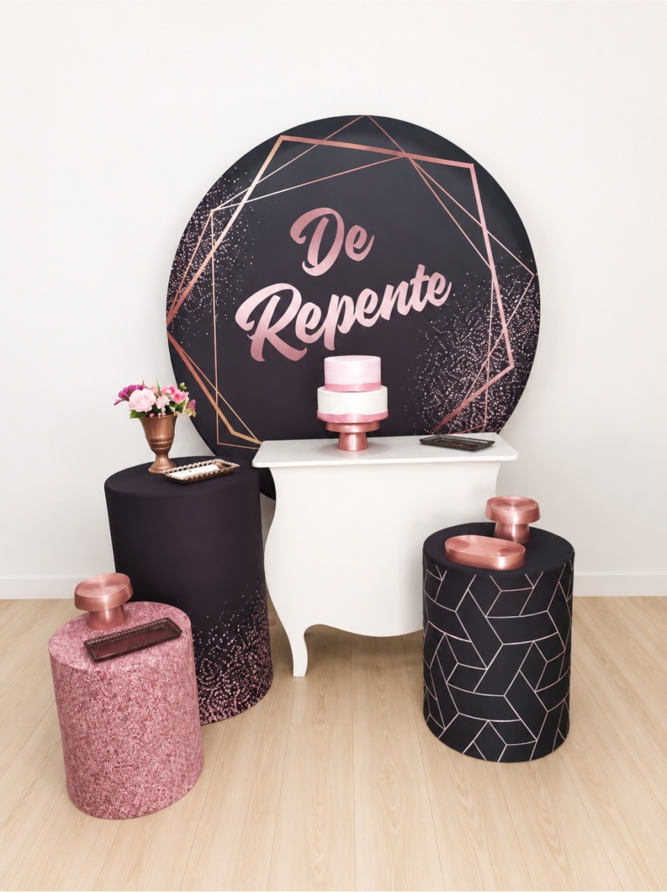 Preto E Rosé Kit 2 - Dcoração de mãe 