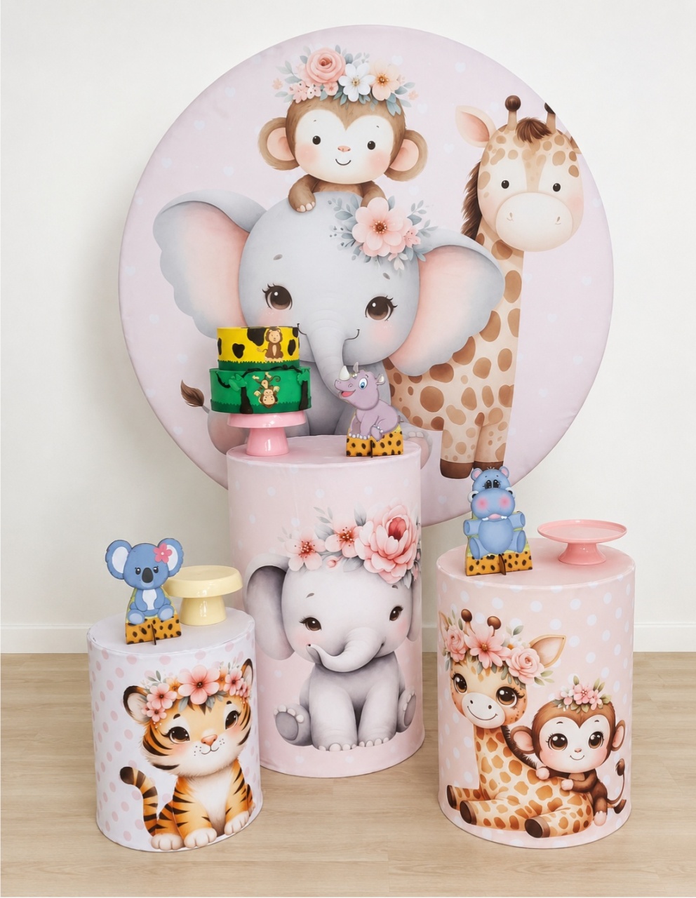 Safari Rosa Kit 3 - Dcoração de mãe 