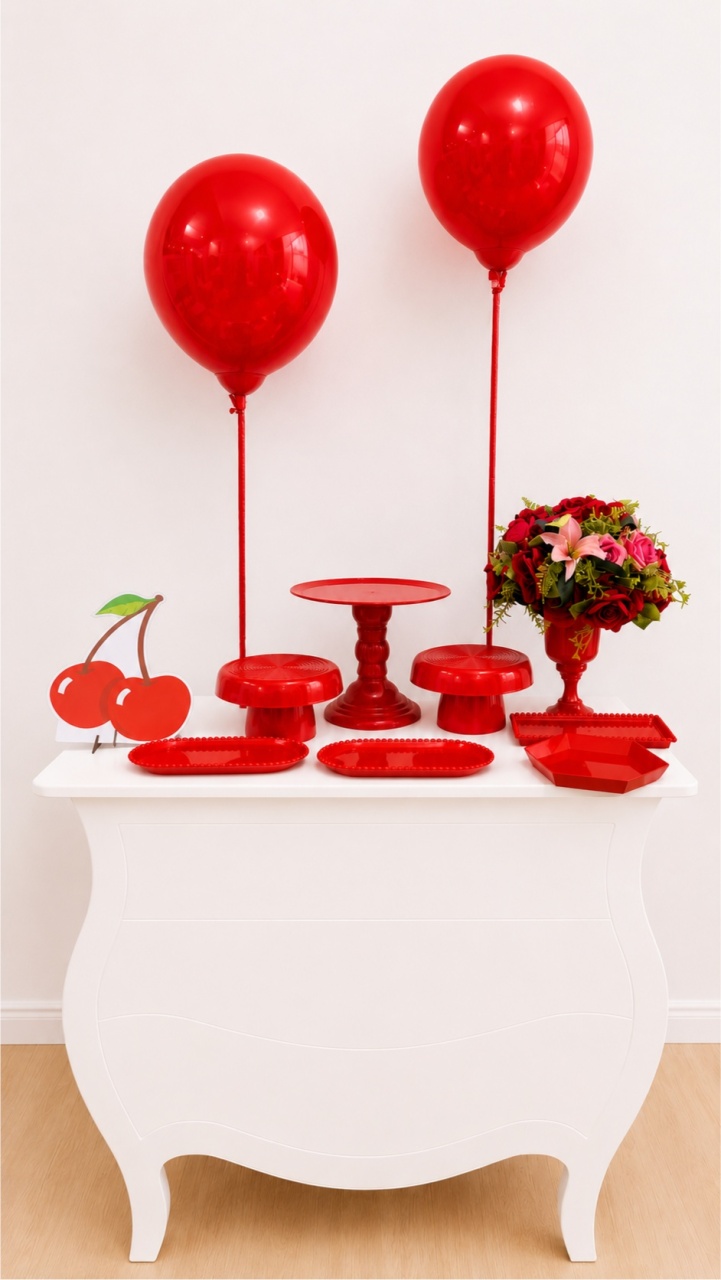 Composição de Mesa Cerejinha - Dcoração de mãe 